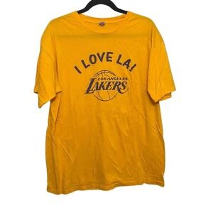 LA Lakers Mens Gold Staples Center  I Love LA‎ 22 Years Of History Tee XL